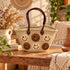 Handmade Moroccan Straw Basket Bag, Woven Smiley Face Beach Tote, Raffia Summer Market Bag, Boho Gift for Her