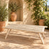 Handcrafted Moroccan Wooden Bench with Woven Rope Seat, Geometric Boho Design, Rustic Entryway and Home Decor Accent
