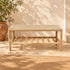 Handcrafted Moroccan Wooden Bench with Natural Woven Seagrass Seat and Lower Storage Shelf, Rustic Boho Entryway Home Decor