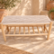 Handcrafted Moroccan Wooden Bench with Woven Rope Seat and Lower Storage Shelf, Rustic Boho Entryway Stool for Home Decor