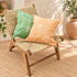 Handcrafted Moroccan Wooden Lounge Chair with Natural Woven Fiber Seat and Backrest, Rustic Boho Accent Chair for Home Decor Description
