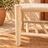 Handcrafted Moroccan Wooden Bench with Woven Rope Seat and Lower Storage Shelf, Rustic Boho Entryway Stool for Home Decor