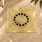 Hand Engraved Brass Square Floor Drain | Decorative Floral Shower Drain Cover