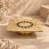 Hand Engraved Brass Square Floor Drain | Decorative Floral Shower Drain Cover