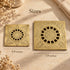 Hand Engraved Brass Square Floor Drain | Decorative Floral Shower Drain Cover