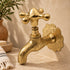Hand-Engraved Moroccan Brass Wall Faucet with Decorative Rosette