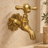 Hand-Engraved Moroccan Brass Wall Faucet with Decorative Rosette