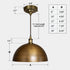 Hand-Hammered Antique Brass Dome Pendant Light – Moroccan Ceiling Lamp