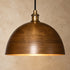 Hand-Hammered Antique Brass Dome Pendant Light – Moroccan Ceiling Lamp