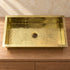 Hand-Hammered Unlacquered Brass Farmhouse Kitchen Sink – Rectangular Single Basin