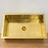 Hand-Hammered Unlacquered Brass Farmhouse Kitchen Sink – Rectangular Single Basin