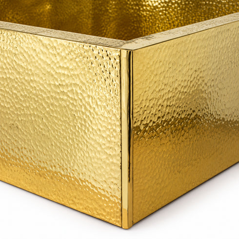 Hand-Hammered Unlacquered Brass Farmhouse Kitchen Sink – Rectangular Single Basin