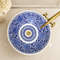 Hand-Painted Moroccan Blue & White Ceramic Vessel Sink