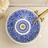Hand-Painted Moroccan Blue & White Ceramic Vessel Sink
