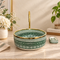 Hand-Painted Moroccan Ceramic Vessel Sink – Green & Brass