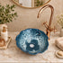 Handcrafted Blue Ceramic Vessel Sink with Hammered Copper Faucet