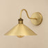 Handcrafted Brass Gooseneck Wall Sconce – Vintage Cone Shade Light