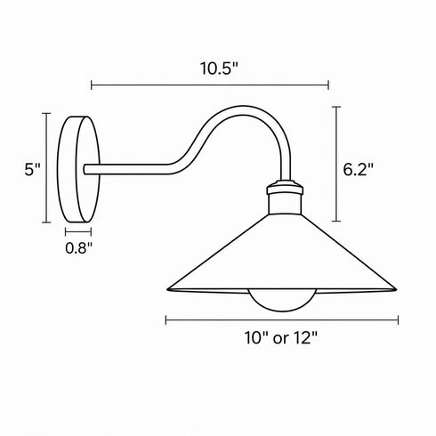 Handcrafted Brass Gooseneck Wall Sconce – Vintage Cone Shade Light