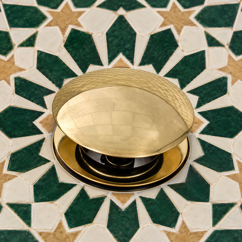 Moroccan Handcrafted Brass Pop-Up Sink Drain Stopper for Vessel Sinks