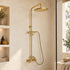 Handcrafted Brass Rain Shower System with Handheld Sprayer