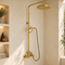 Handcrafted Brass Rain Shower System with Handheld Sprayer