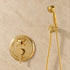 Handcrafted Brass Shower System with Rainfall Head & Handheld Wand