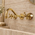 Handcrafted Brass Wall-Mounted Faucet with Classic Cross Handles
