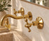 Handcrafted Brass Wall-Mounted Faucet with Classic Cross Handles