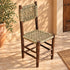 Handcrafted Dark Wood Dining Chair with Woven Seagrass Seat & Backrest – Rustic Moroccan Boho Chair