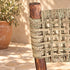 Handcrafted Dark Wood Dining Chair with Woven Seagrass Seat & Backrest – Rustic Moroccan Boho Chair