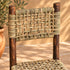 Handcrafted Dark Wood Dining Chair with Woven Seagrass Seat & Backrest – Rustic Moroccan Boho Chair