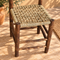 Handcrafted Dark Wood Dining Chair with Woven Seagrass Seat & Backrest – Rustic Moroccan Boho Chair