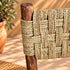 Handcrafted Dark Wood Dining Chair with Woven Natural Fiber Seat & Backrest – Rustic Moroccan Boho Chair