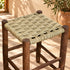 Handcrafted Dark Wood Stool with Woven Seagrass Seat – Rustic Moroccan Boho Accent Stool