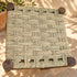 Handcrafted Dark Wood Stool with Woven Seagrass Seat – Rustic Moroccan Boho Accent Stool