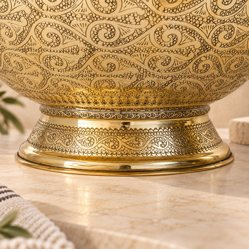 Handcrafted Brass Kitchen Sink Basket Strainer Drain with Removable Filter