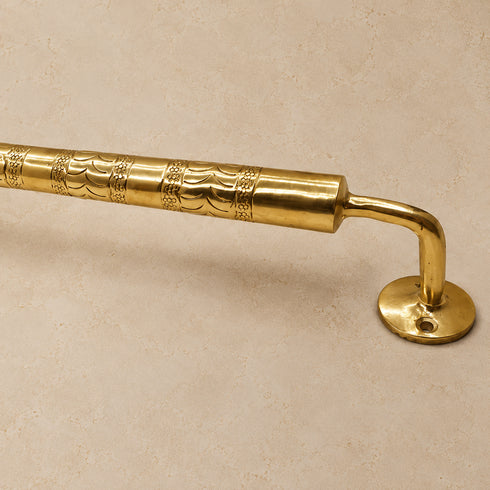 Handcrafted Engraved Solid Brass Towel Bar