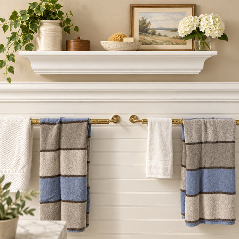Handcrafted Engraved Solid Brass Towel Bar