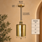 Handcrafted Hammered Brass Cylinder Pendant Light