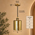 Handcrafted Hammered Brass Cylinder Pendant Light
