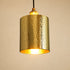 Handcrafted Hammered Brass Cylinder Pendant Light