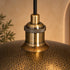 Handcrafted Hammered Brass Pendant Light – Vintage Bowl Ceiling Lamp
