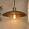 Handcrafted Hammered Brass Pendant Light – Vintage Bowl Ceiling Lamp