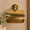 Handcrafted Hammered Brass Toilet Paper Holder – Wall-Mounted Bathroom Tissue Roll Holder with Curved Protective Cover