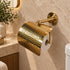 Handcrafted Hammered Brass Toilet Paper Holder – Wall-Mounted Bathroom Tissue Roll Holder with Curved Protective Cover