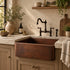 Handcrafted Hammered Copper Farmhouse Apron-Front Kitchen Sink
