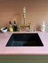 Handcrafted Moroccan Brass Bridge Faucet with Black & Ivory Inlay