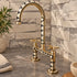 Handcrafted Moroccan Brass Bridge Faucet with Black & Ivory Inlay