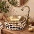 Handcrafted Moroccan Brass Faucet with Black & White Inlay