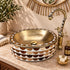 Handcrafted Moroccan Brass Faucet with Black & White Inlay